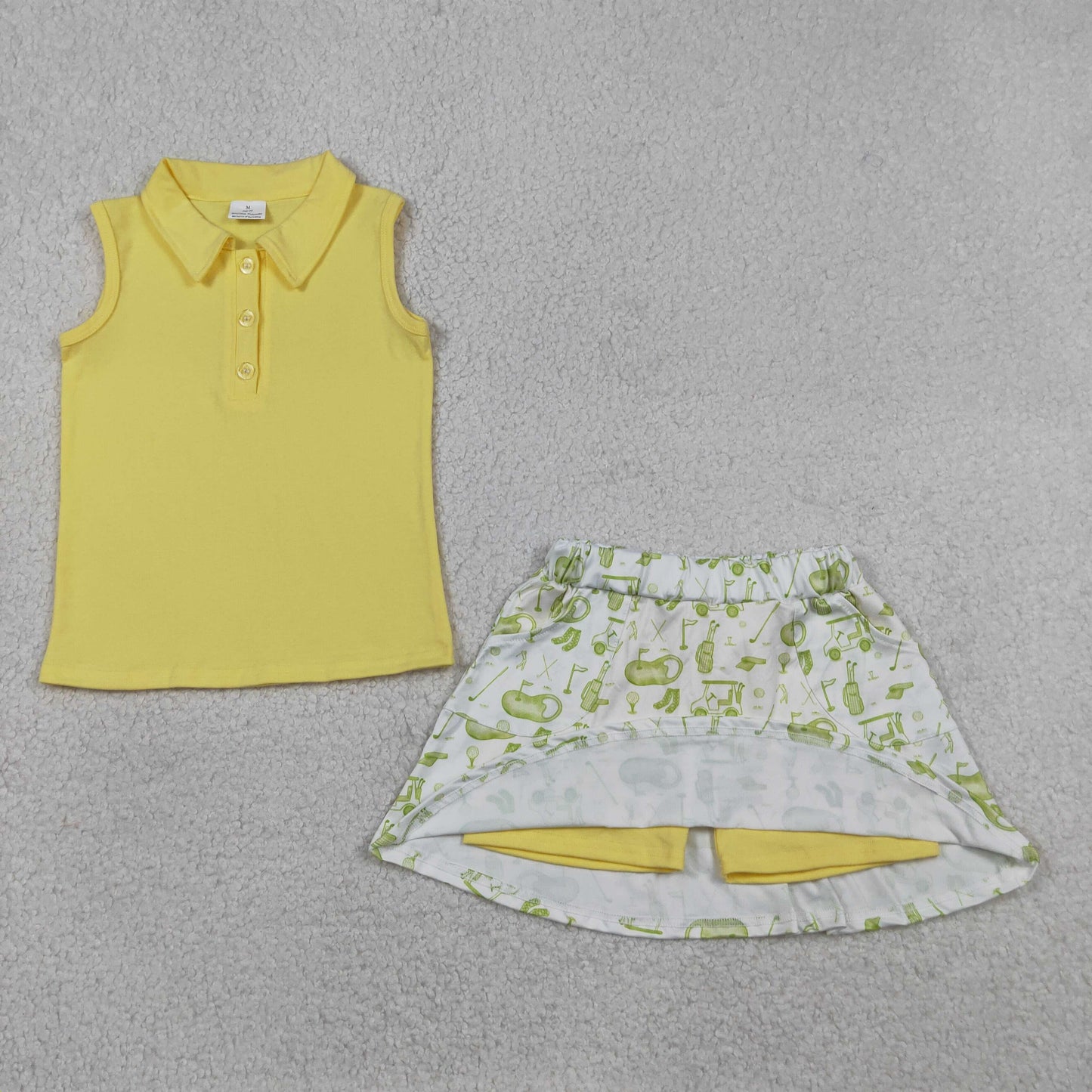 sleeveless yellow polo golf skorts set girl clothing