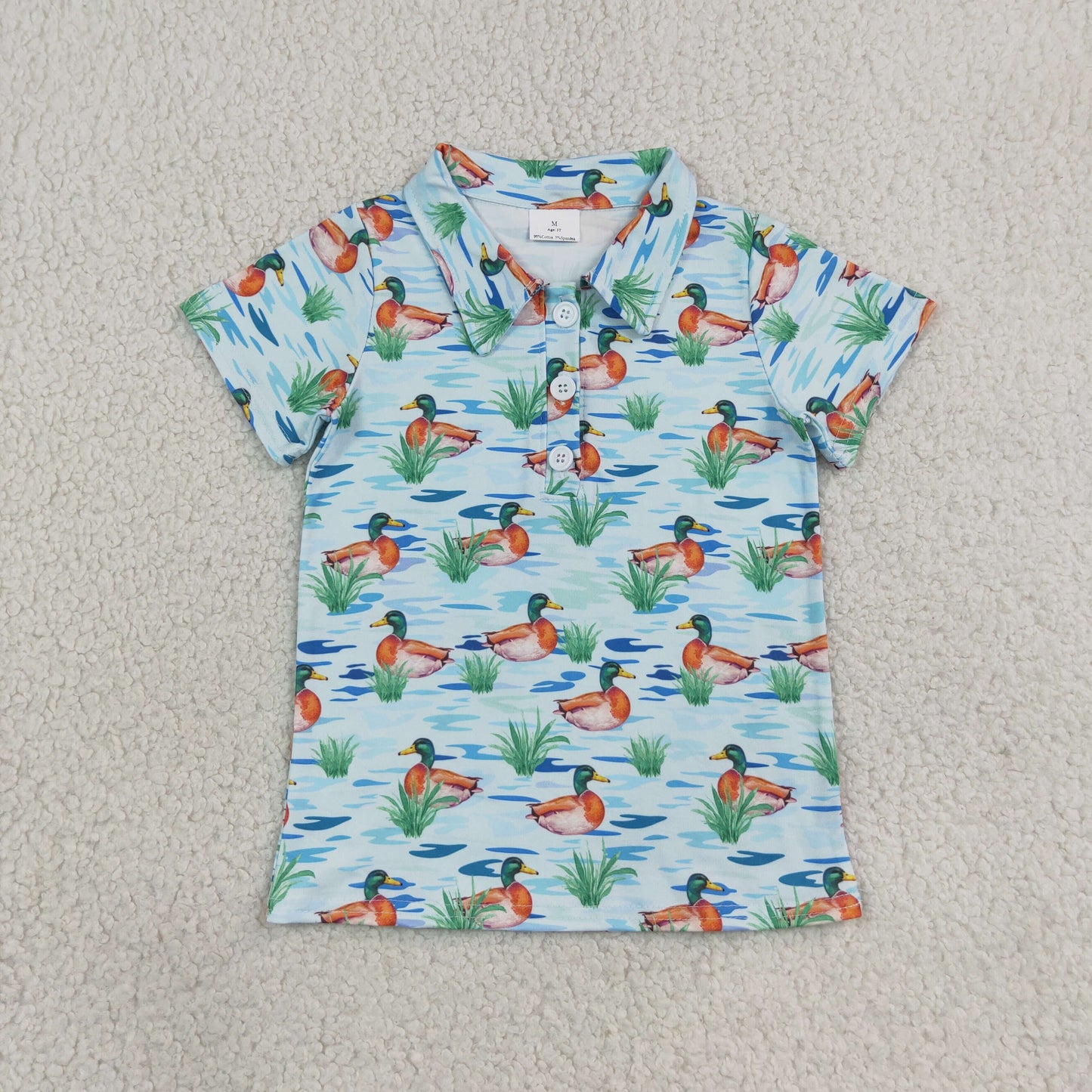 baby boy duck print polo t-shirt