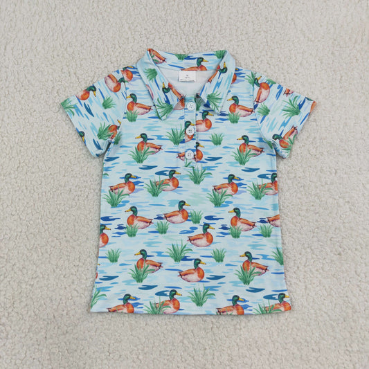 baby boy duck print polo t-shirt