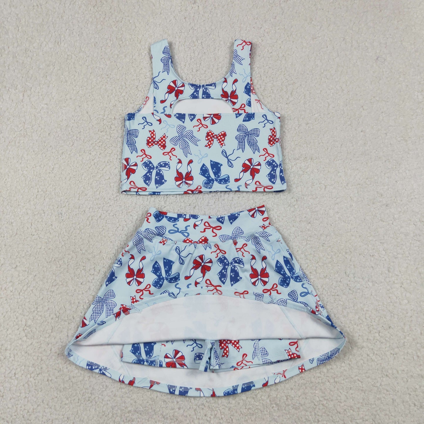 4th of july patriotic coquette athletic skort set