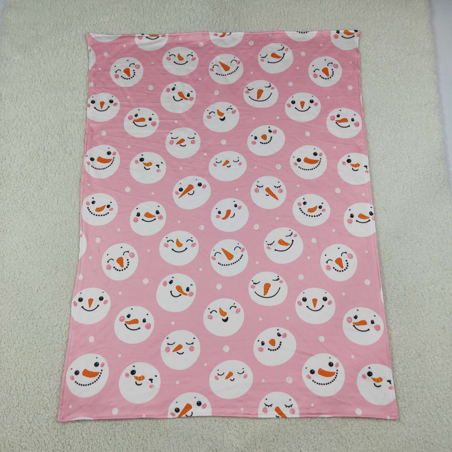 pink snowman baby blanket for bedroom