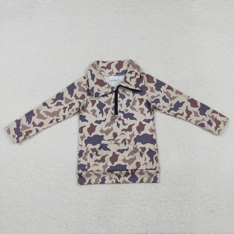 long sleeve camo zip up pullovers