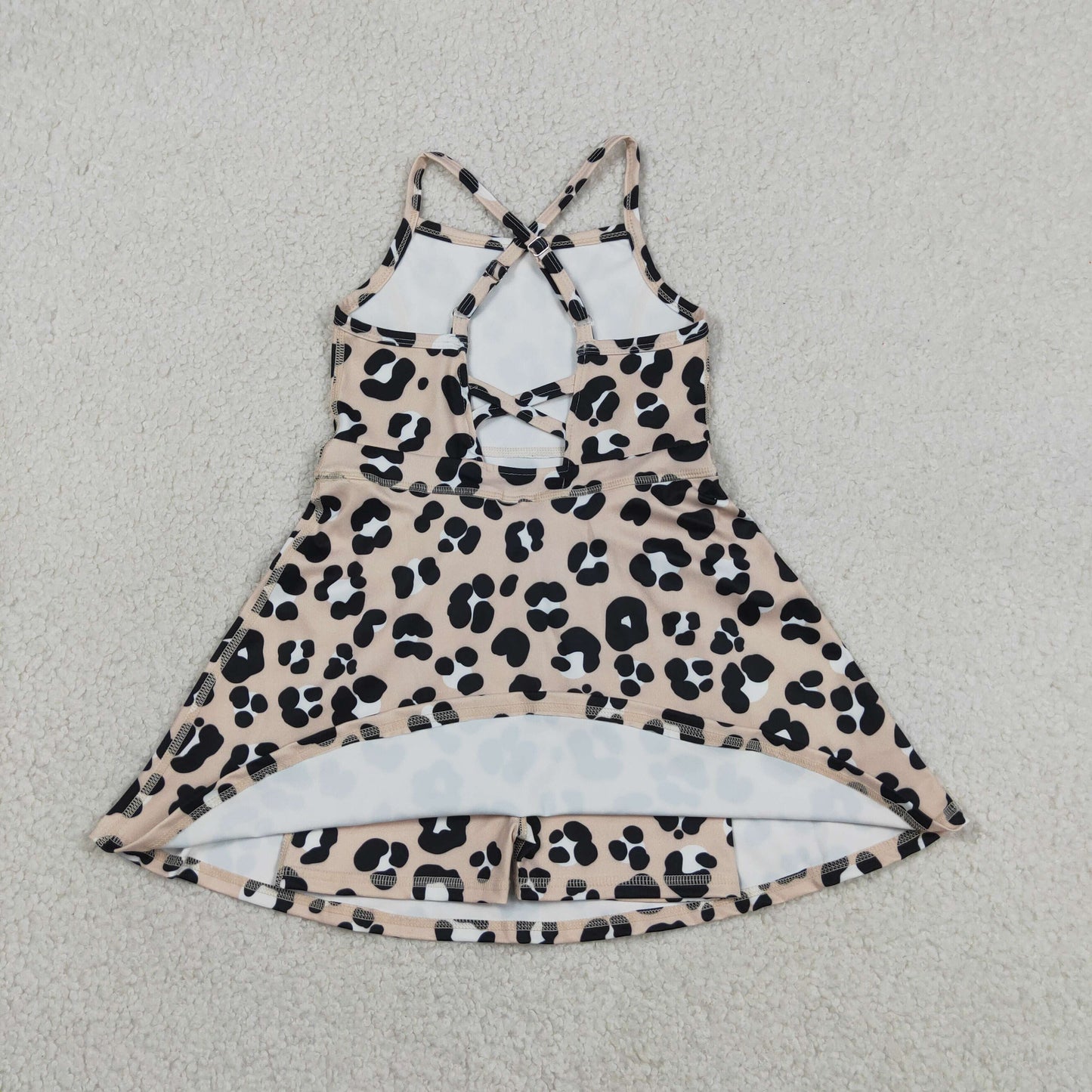 strap leopard athletic skort dress