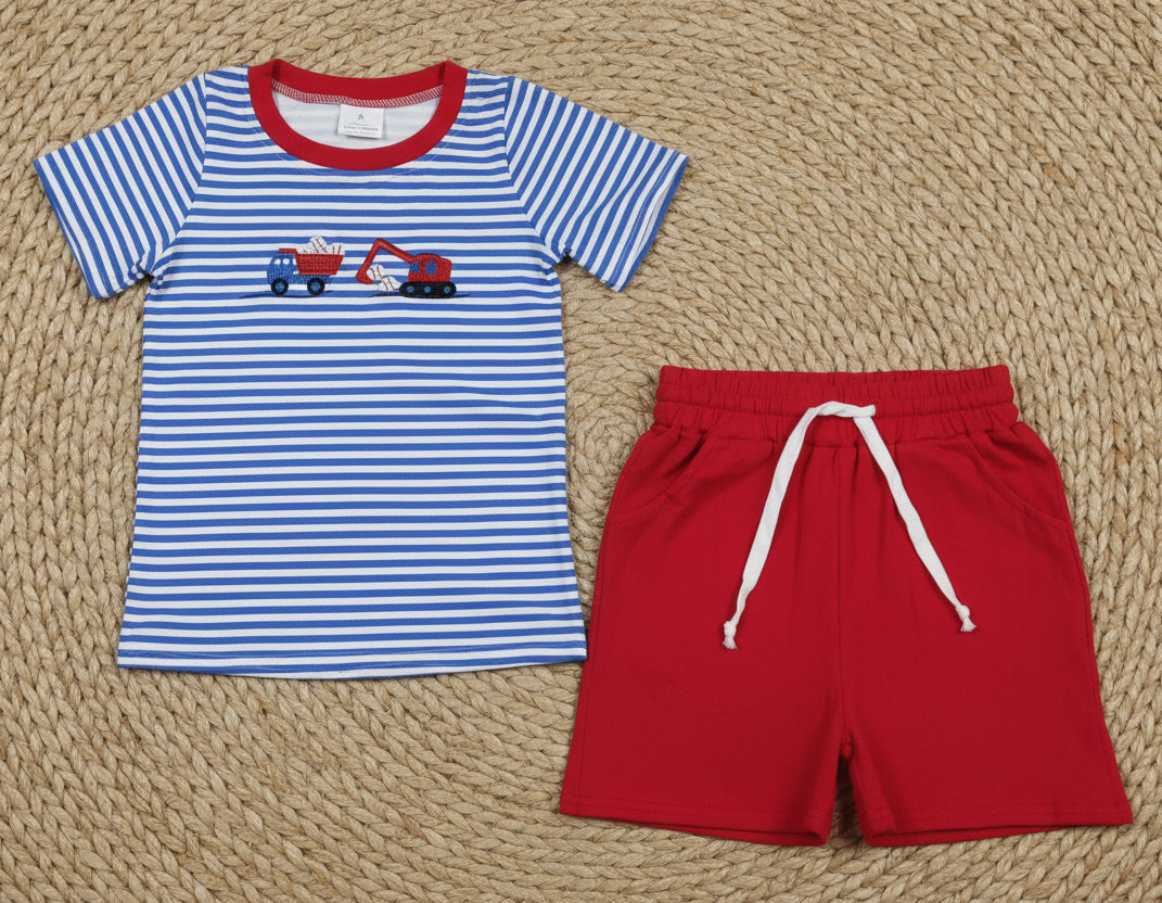 embroidery loads of baseball shorts set summer boy clothes