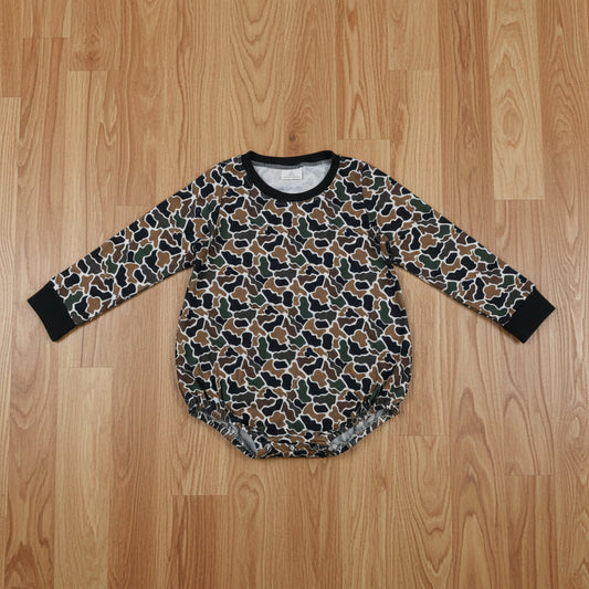 long sleeve camo romper