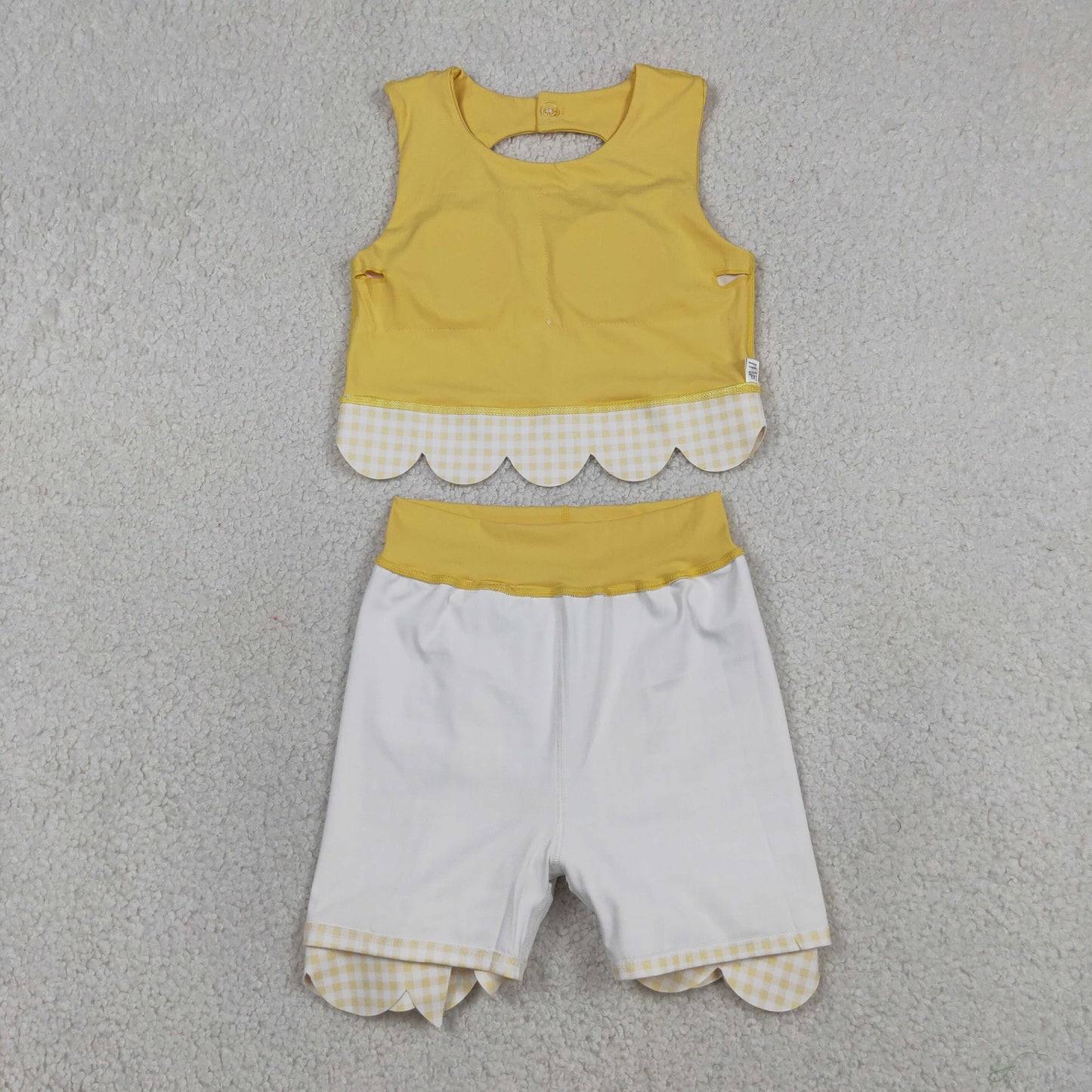 yellow bows scallop athletic skort outfit girls clothes