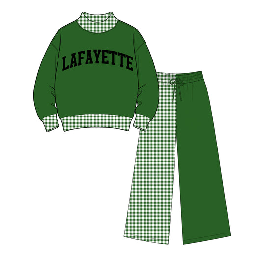 Custom order MOQ 5  Hallie light green sweater pants set adult