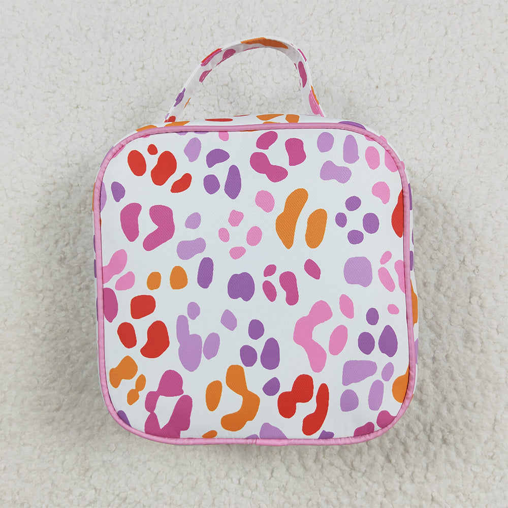 BA0309 Baby Girls Pink Leopard Ruffle School Bags Lunch Boxes  D 8.2
