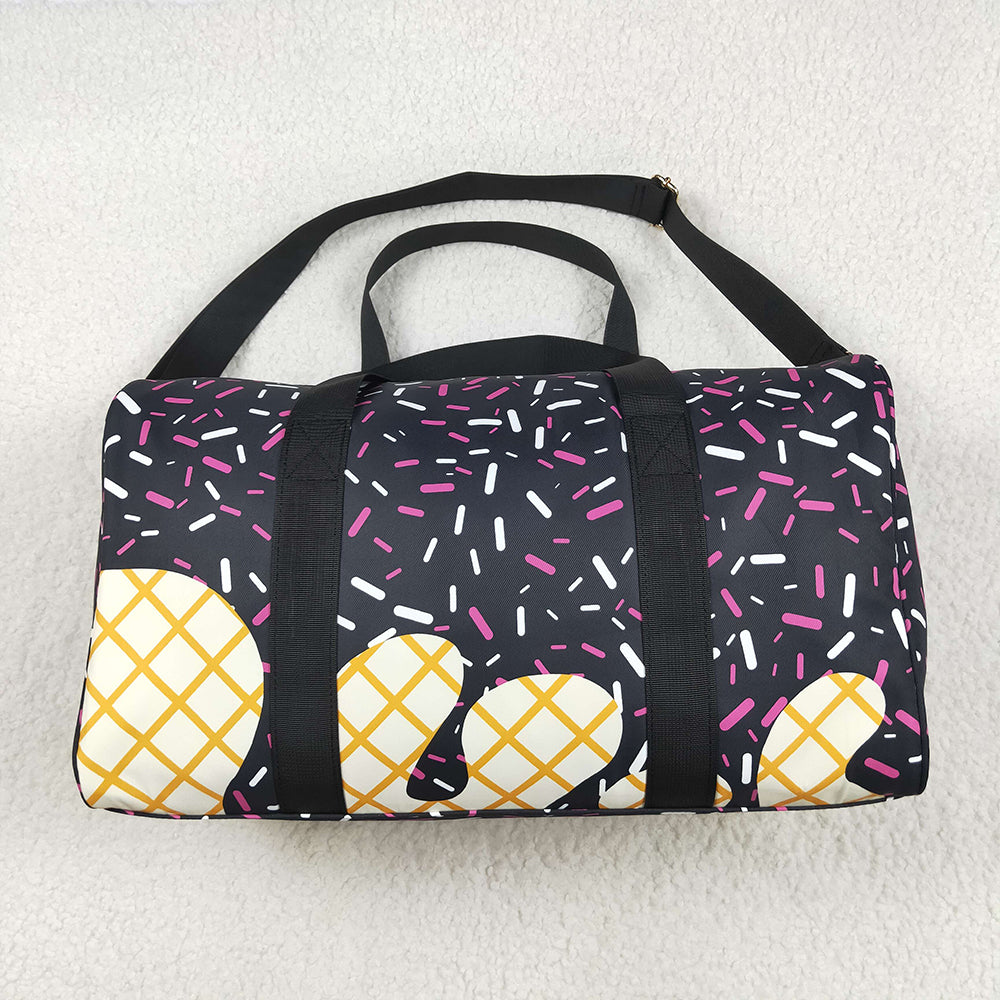 BA0303 Black Ice Cream Drip Zipper Gym Bag