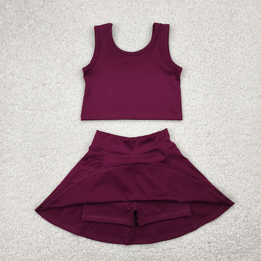 GSD1981 Baby Girls Dark Grey Vest Top Sports Skorts Clothes Sets   D 4.3