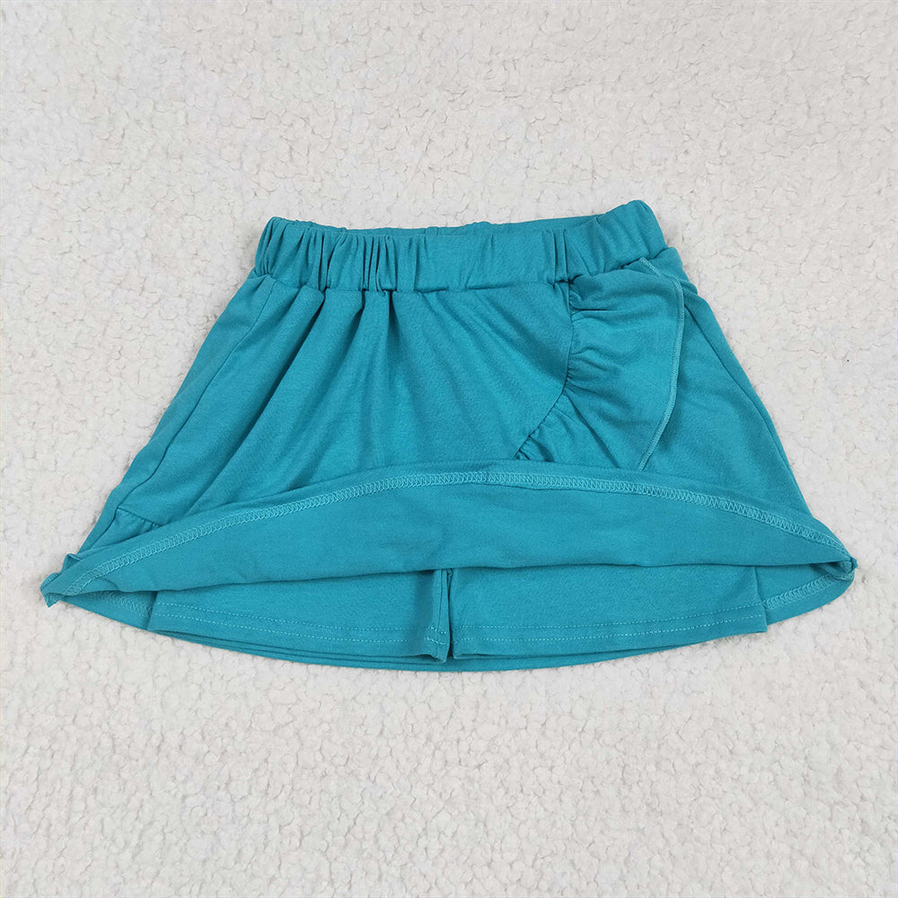 GLK0060   Baby Girls Turquoise Ruffles Skort Skirts