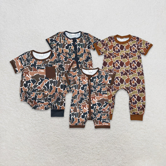 Match Baby Infant Boys Brown Camo Short Rompers D 3.15