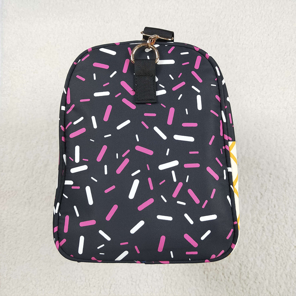 BA0303 Black Ice Cream Drip Zipper Gym Bag