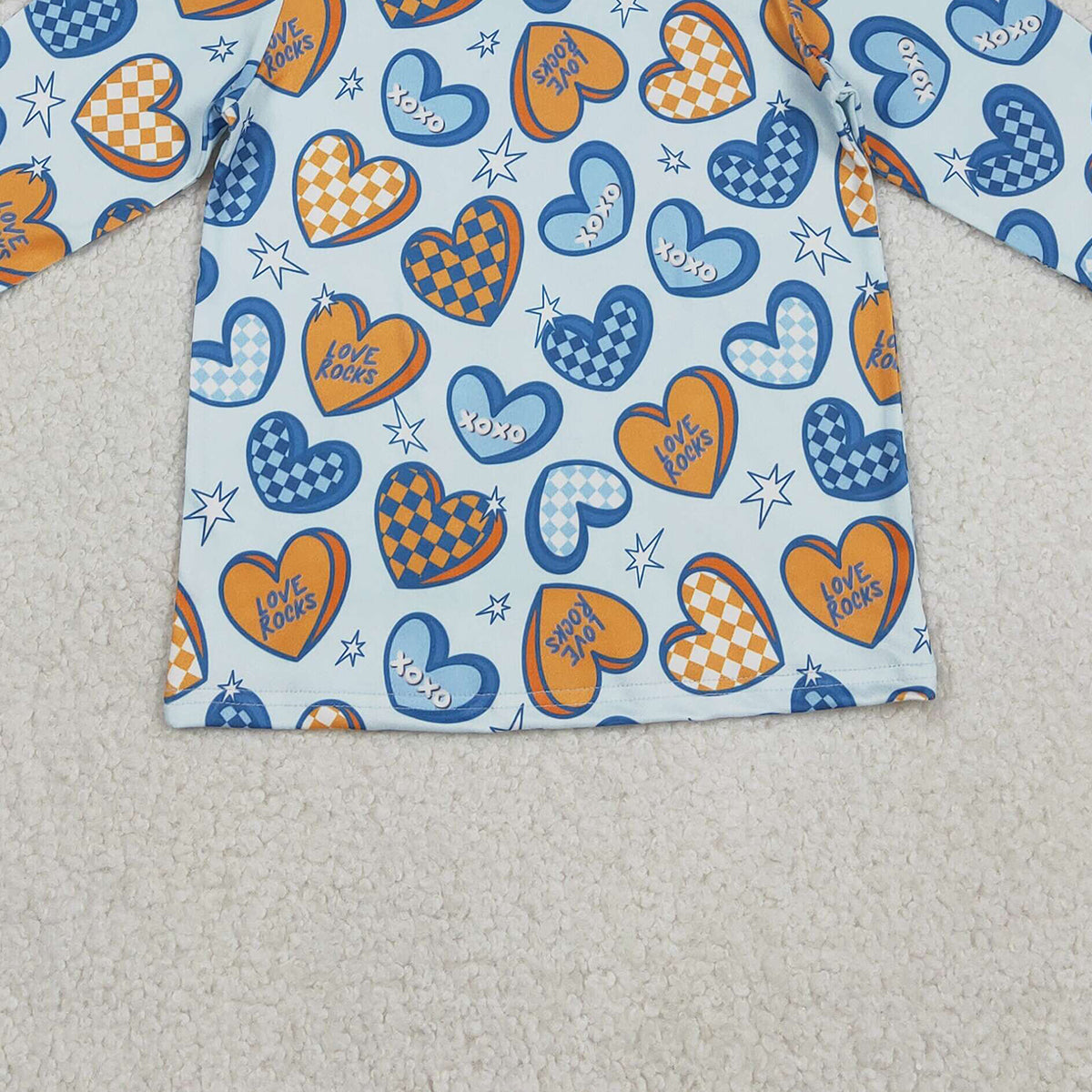 Baby Boys Long Sleeve Valentines Hoodie XOXO Hearts Stars Print Top Comfortable Cotton Graphic Sweatshirt for Kids