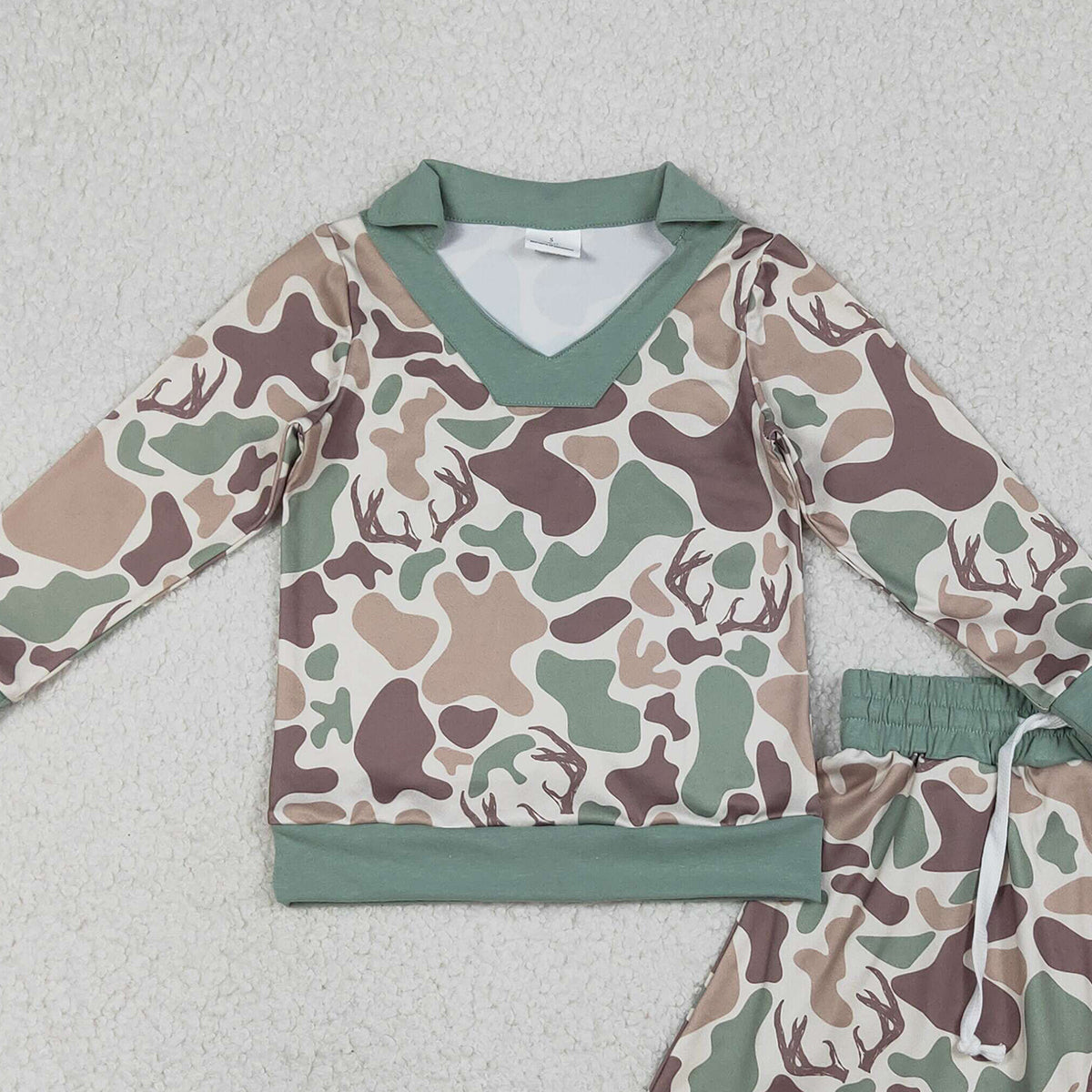 Baby Girls Camo Print Southern Hunting Deer Long Sleeve Top with Skirt And Shorts Outfit Set