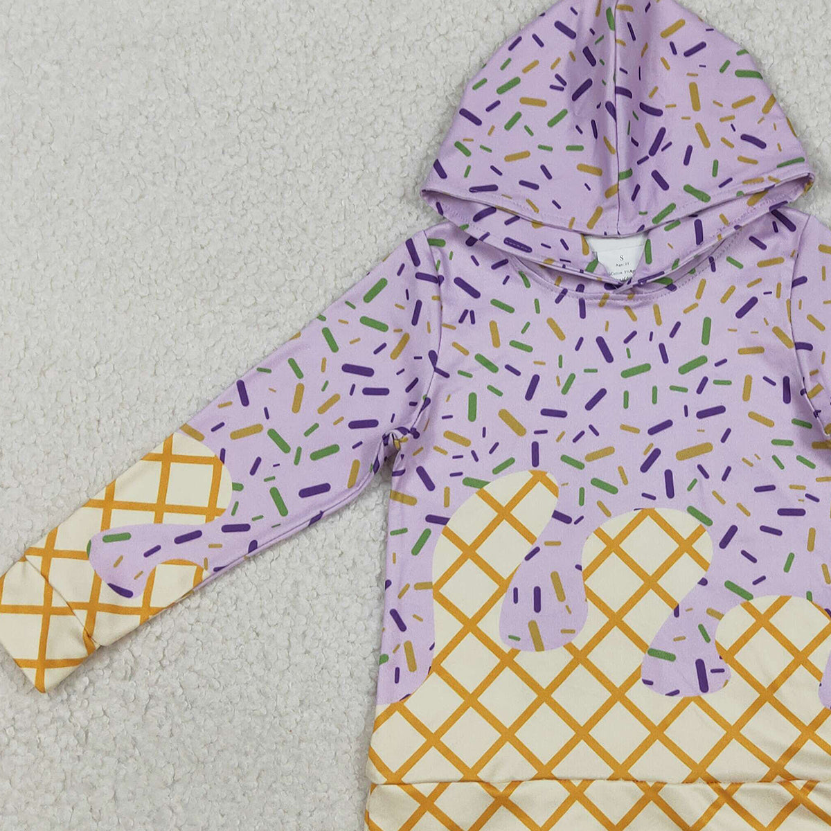 Baby Boys Lavender Drip Sprinkles Team Hoodie Top Comfortable Cotton Graphic Sweatshirt for Infants