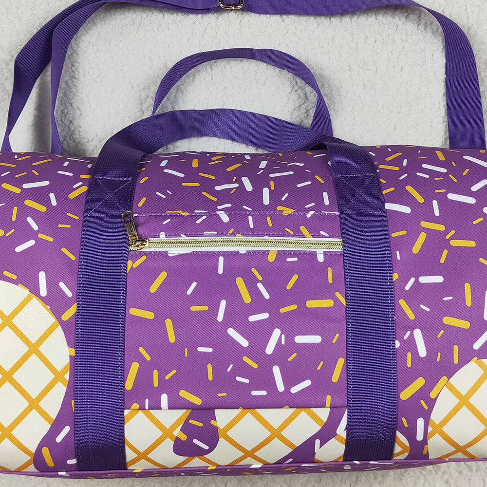 BA0321 Purple Ice Cream Drip Zipper Gym Bags  D 6.24