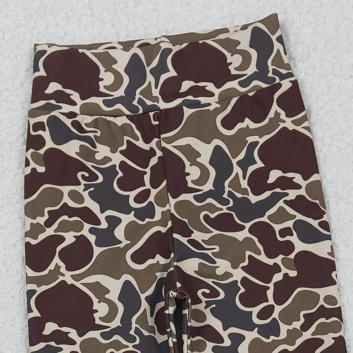 Baby Girls Dark Khaki Camouflage Ruffle Bell Bottom Yoga Pants Active Trousers