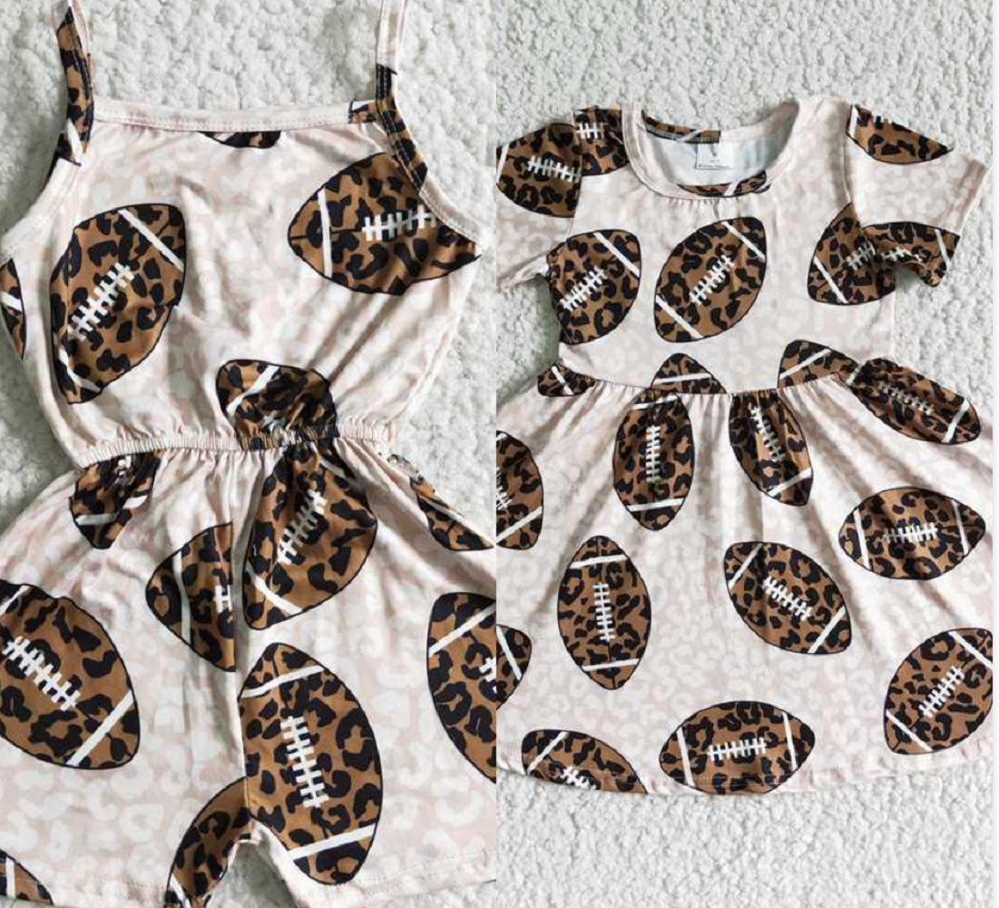 Match Baby girls baseball leopard summer jumpsuits dress D 3.27
