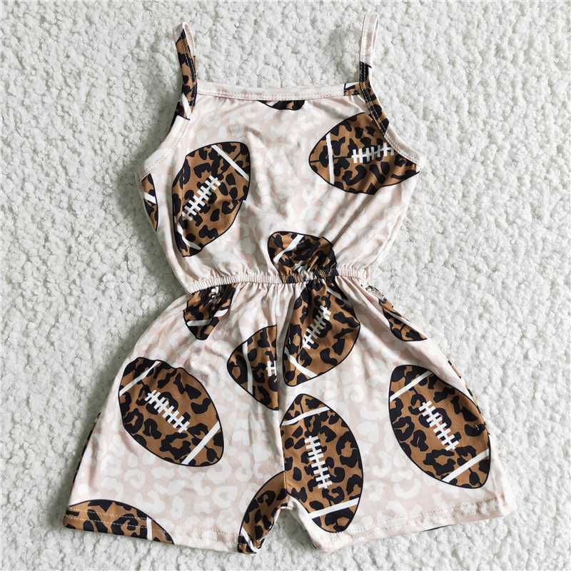 Match Baby girls baseball leopard summer jumpsuits dress D 3.27