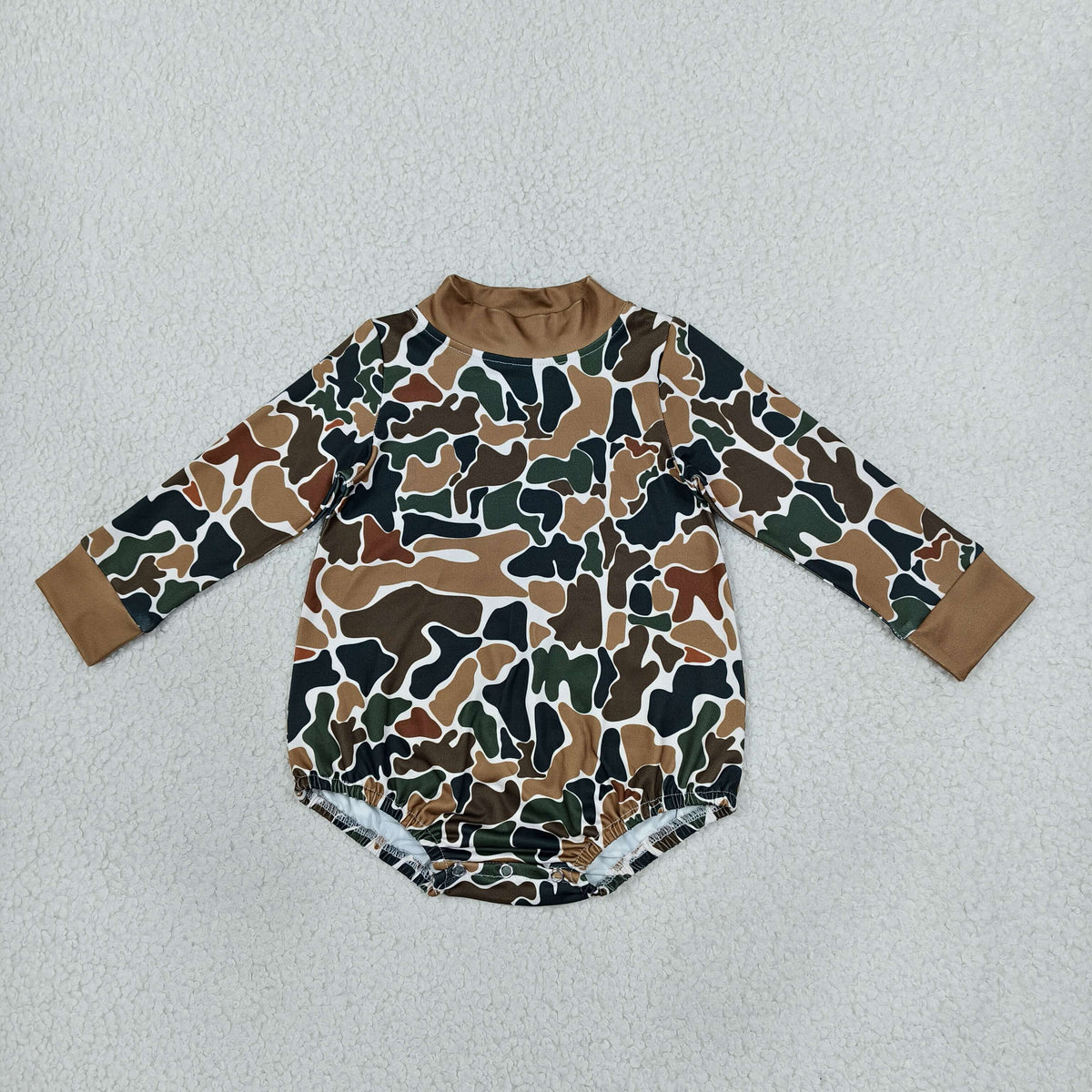 LR3261 long sleeve camo mock neck romper baby clothes