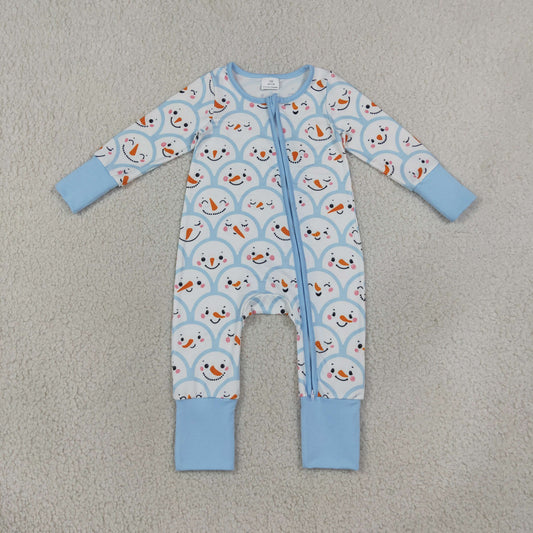 LR3166 blue snowman rainbow pj sleeper baby clothes