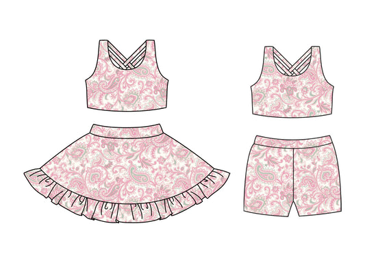 Custom match baby girls pink  flowers dress set  D 3.25