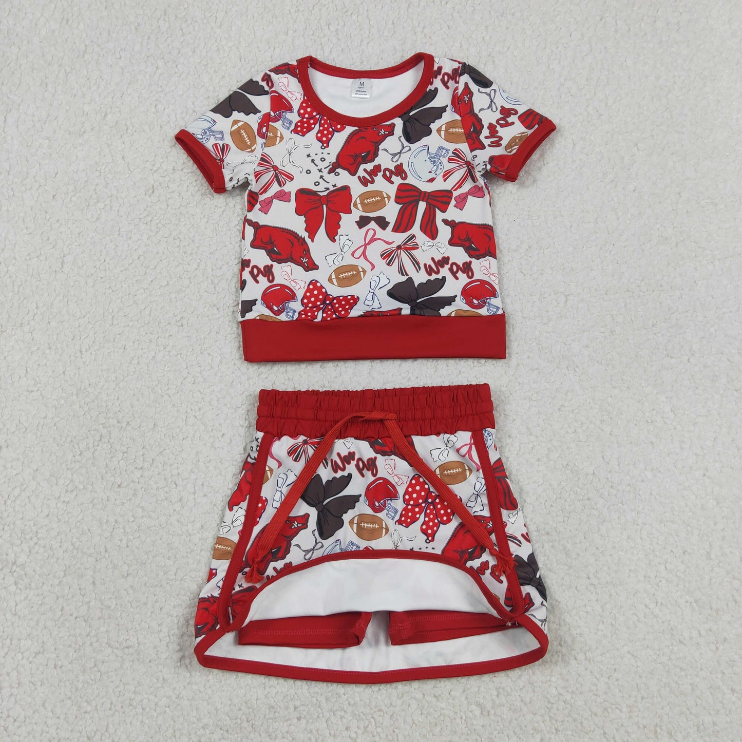 red football team athletic skort outfit girls clothes