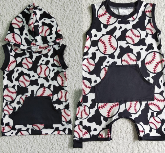 Match Baby boys baseball hoodie top summer shorts sets romper D 3.27