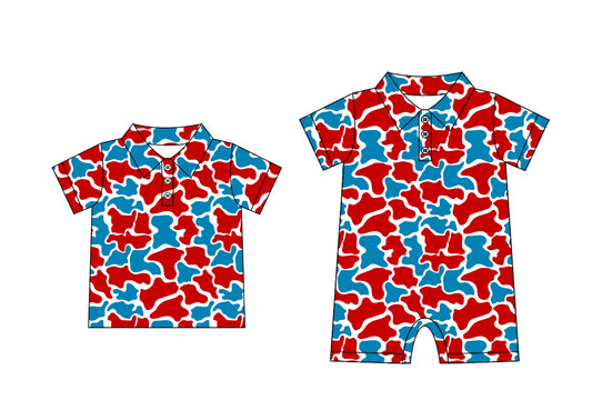 Custom baby boys 4th of july top rompers D 3.25