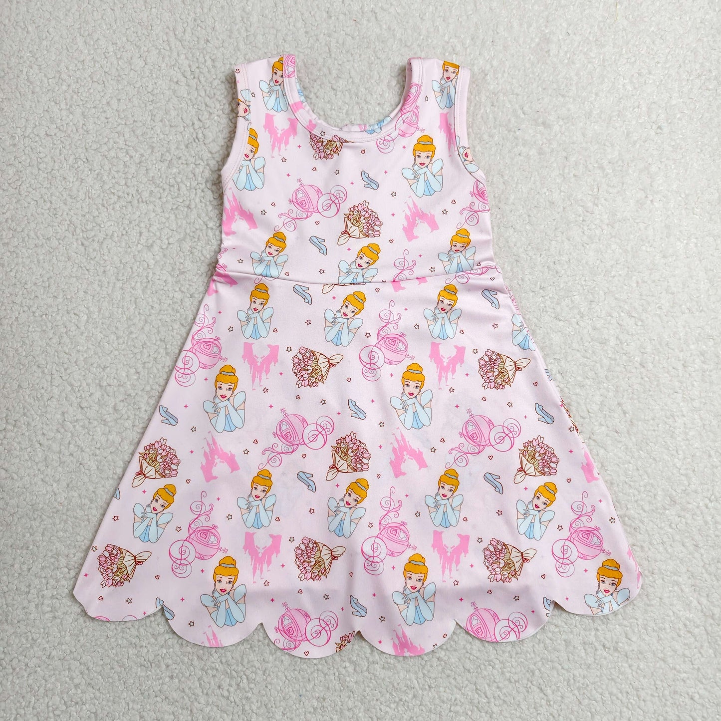 pink castle princess scallop athletic dress