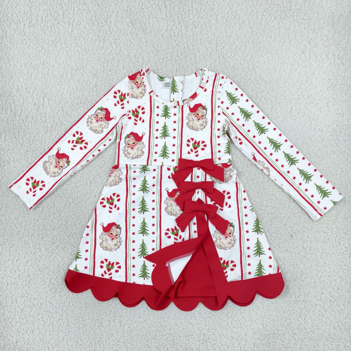 santa trees candy cane scallop athletic Christmas dress