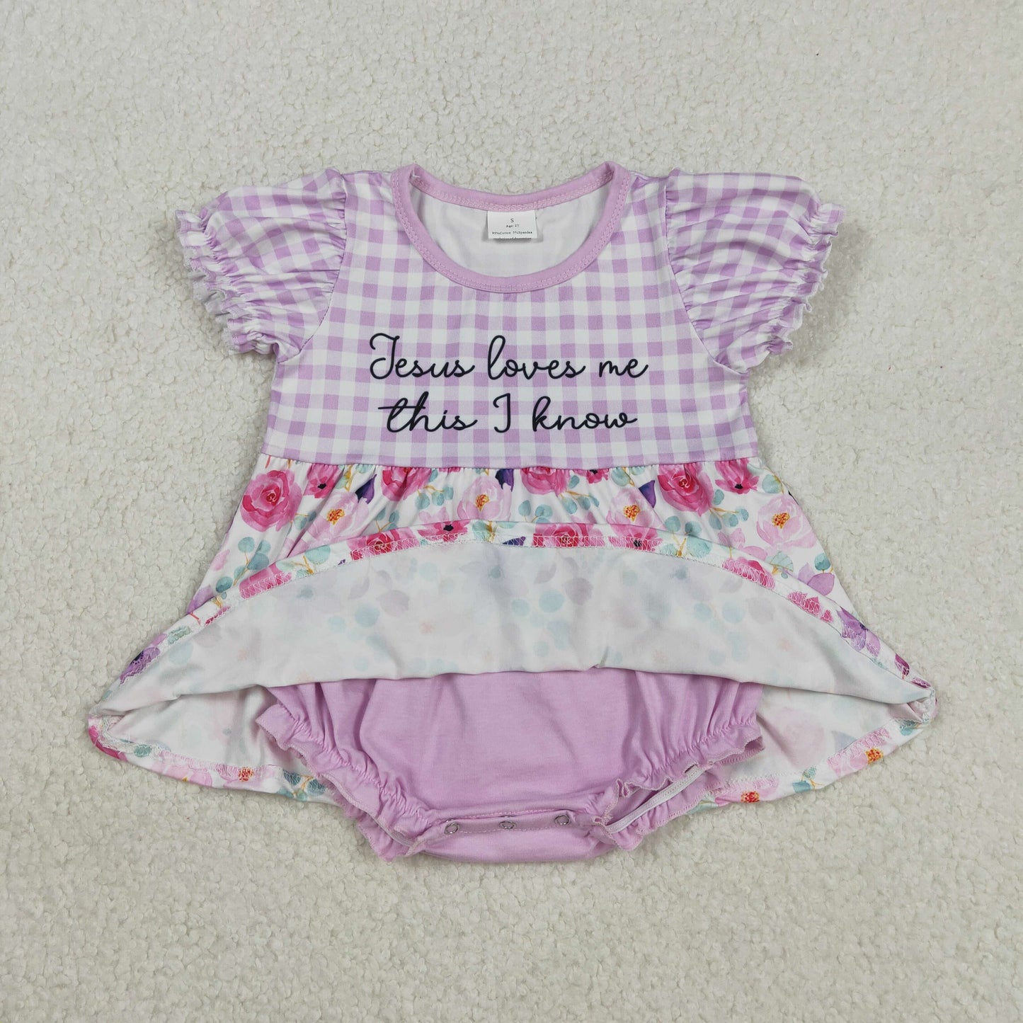 jesus loves me this i know gingham flower girl playwear