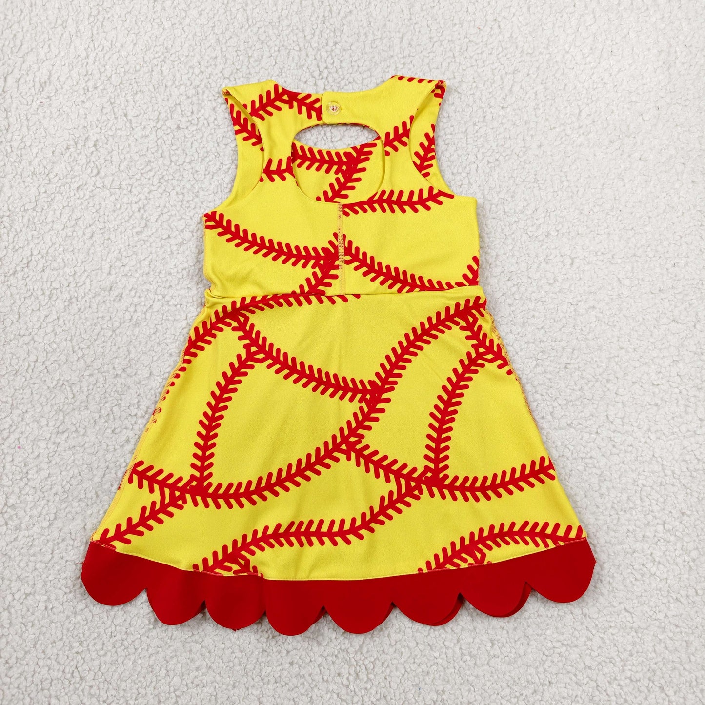 sleeveless softball athletic scallop dress