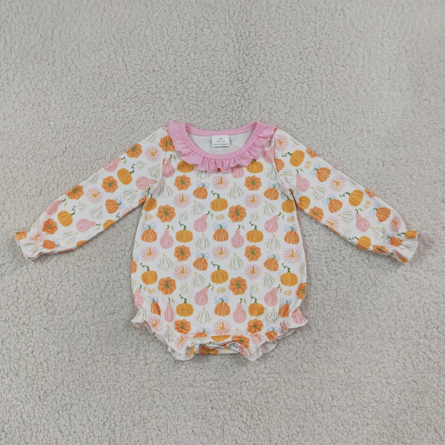 LR3098  long sleeve fall pumpkin girl romper