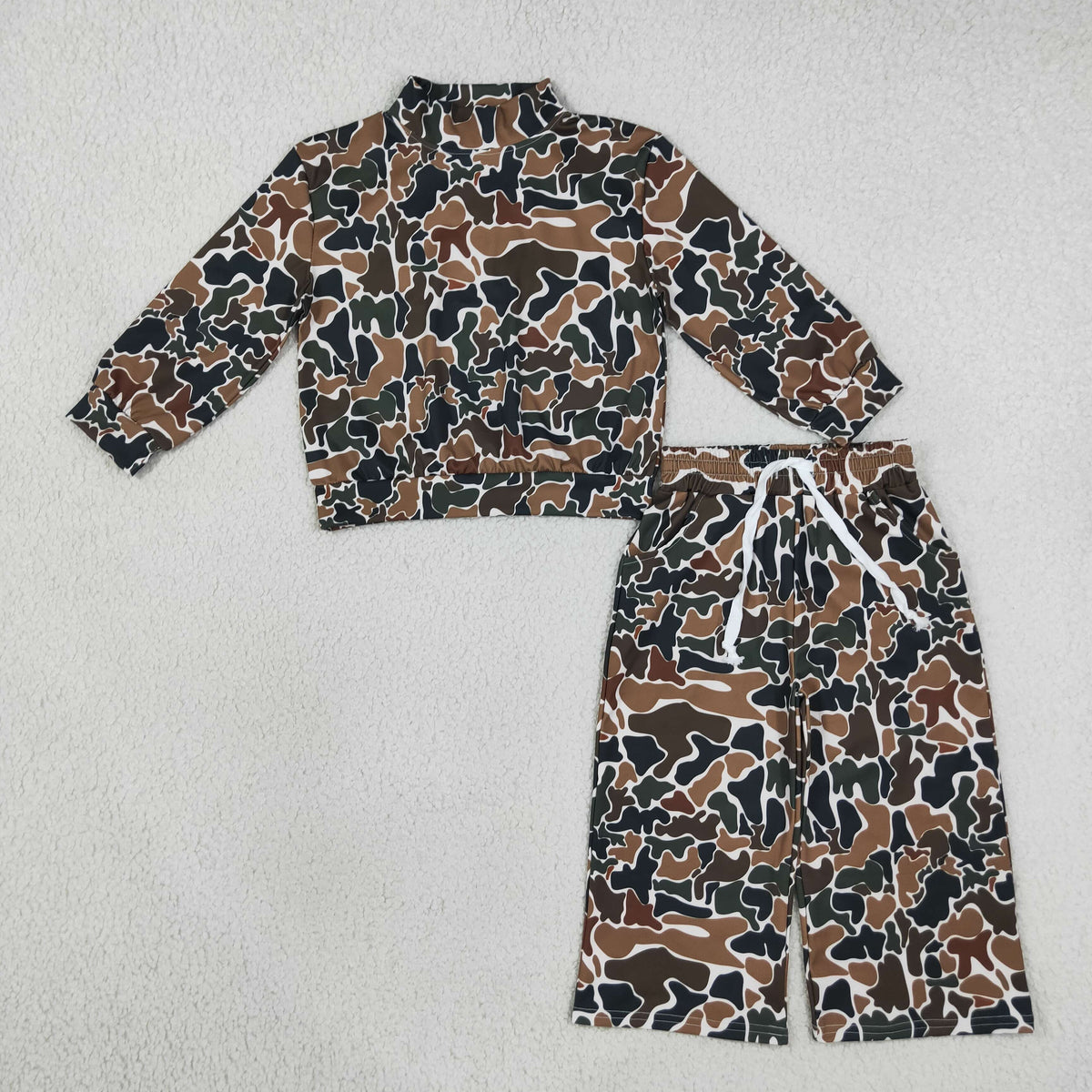 camo sweatershirt wide leg pants set yoga outfit girl clothing
