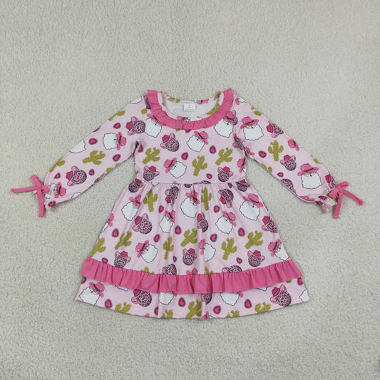 pink ruffle howdy santa Christmas dress