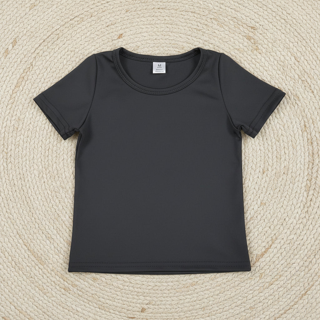 cotton black tee summer boys top