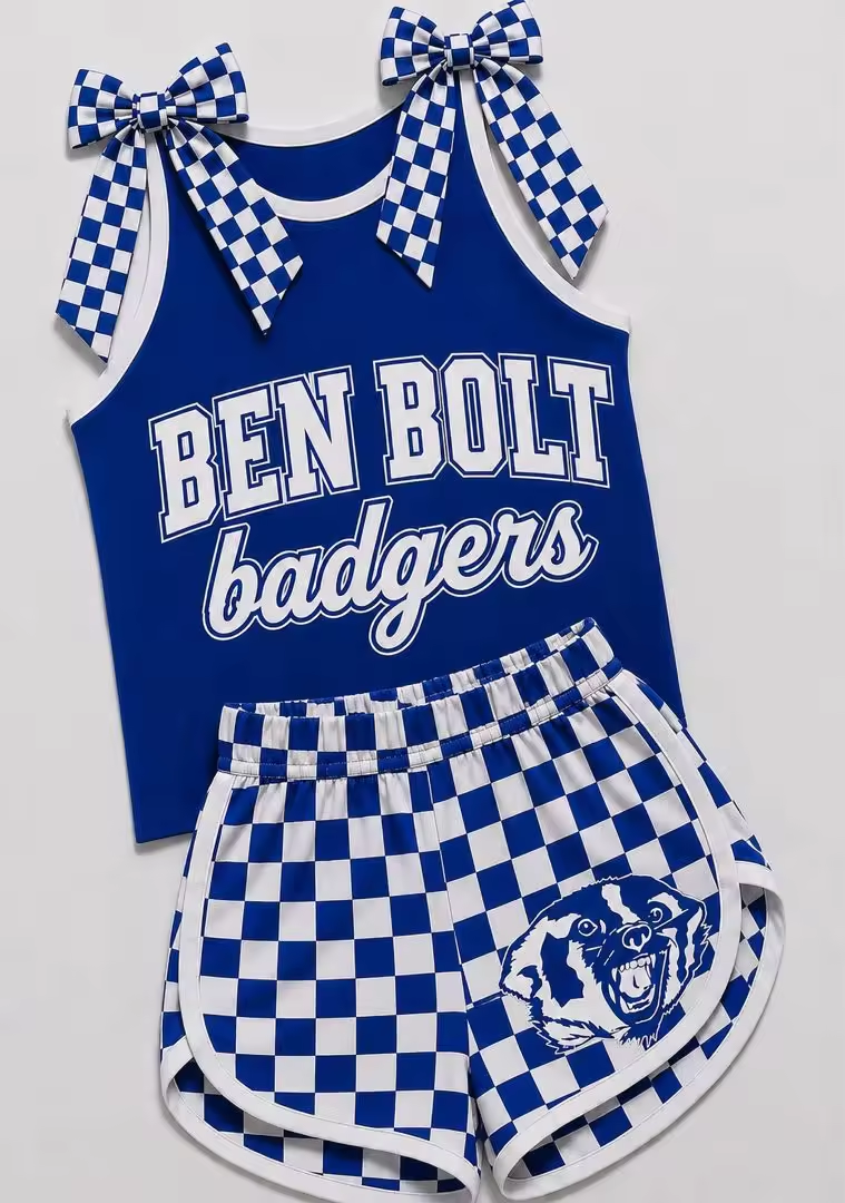 Custom order MOQ 5 Rashae team bow shorts set