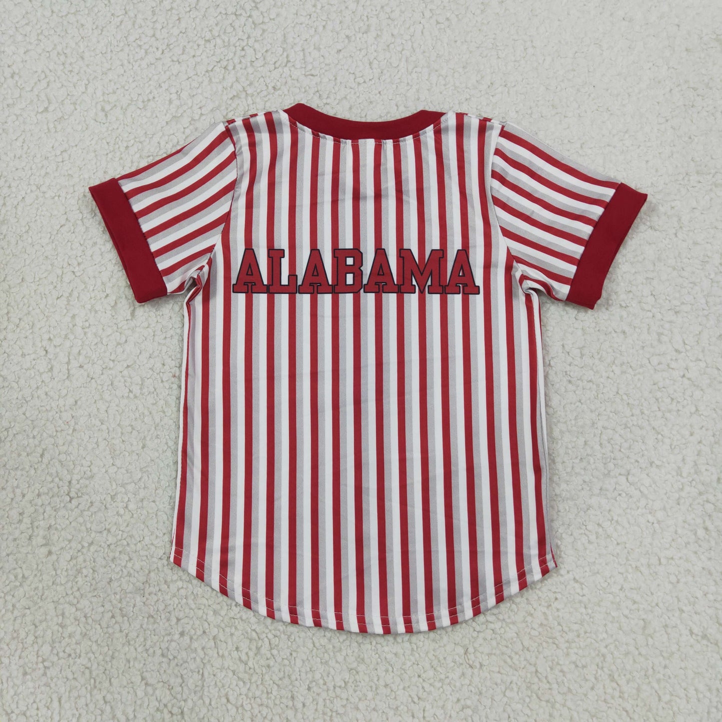 striped alabama button v-neck boys t-shirt