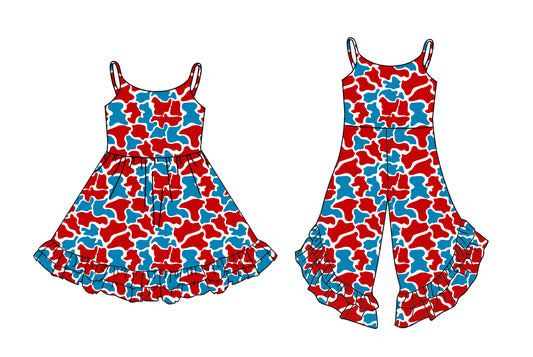 Custom match baby girls 4th of july dress set D 3.25