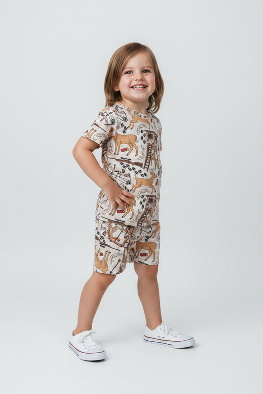 daddy's hunting buddy shorts set boys kids clothing