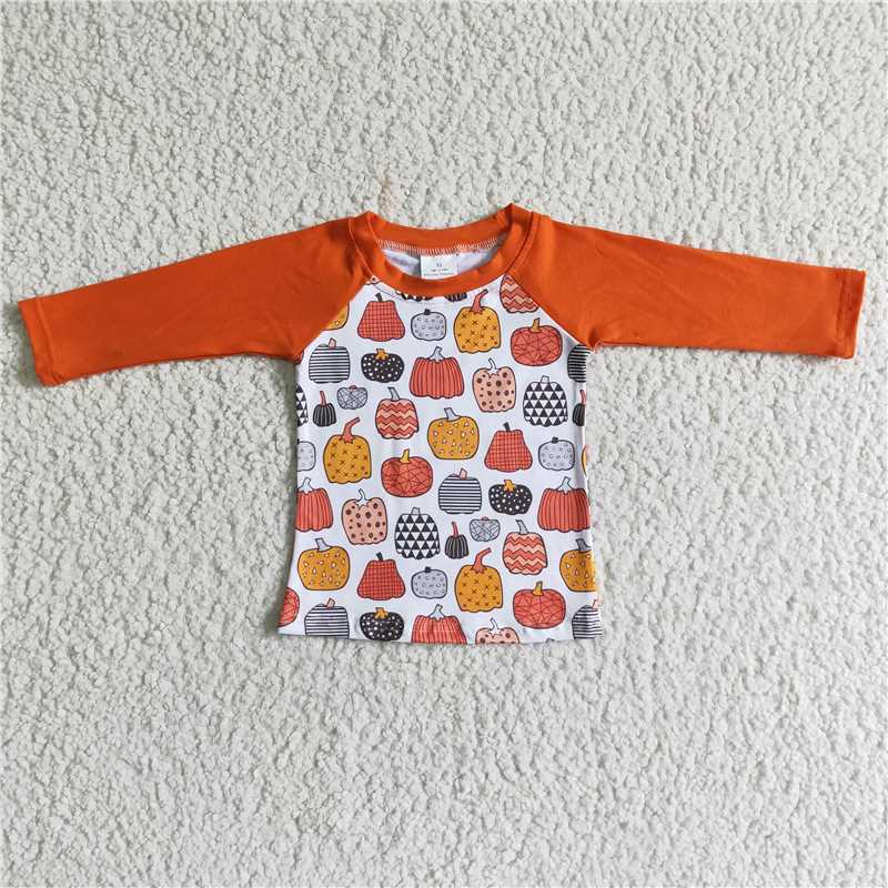 6 A30-6-1 Pumpkin Orange Long Sleeve Top