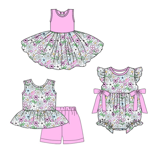 Custom match baby girls flowers dress set D 3.25