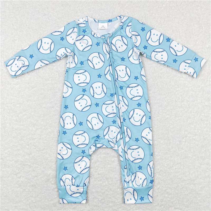 Match Baby Boys Blue Baseball Shirt Pants Pajamas Clothes Sets Romper D 3.27