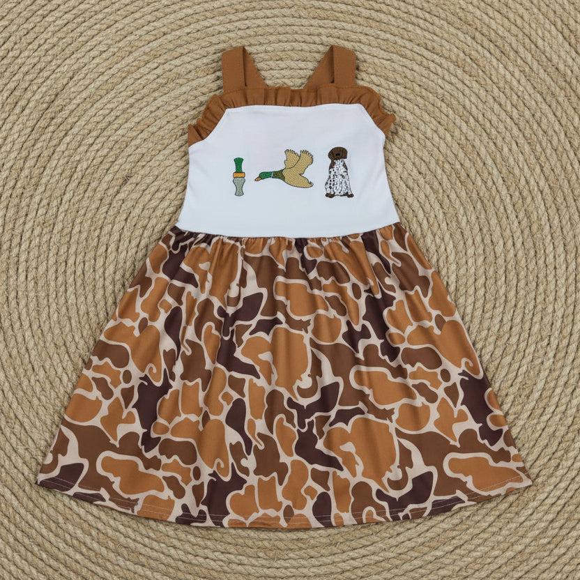 GSD1518 strap brown camo hunting dress summer dresses