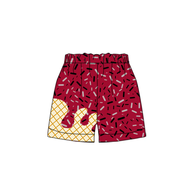 Custom order Maroon ice cream sprinkle drip shorts
