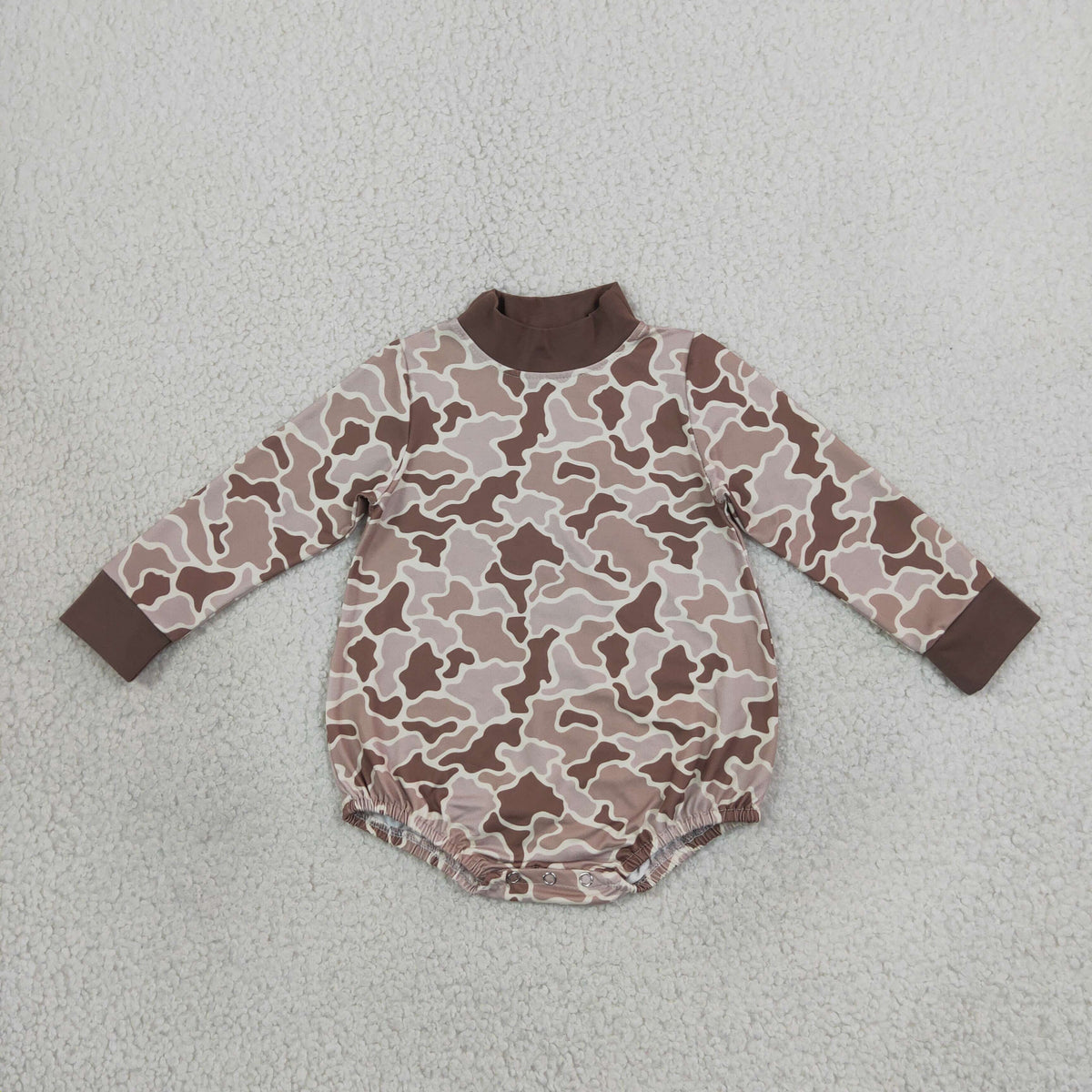 LR3263 long sleeve camo mock neck romper baby clothes