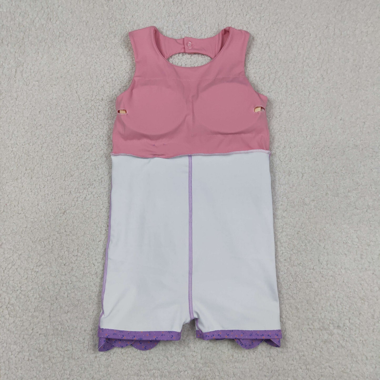 pink sleeveless athletic scallop dress