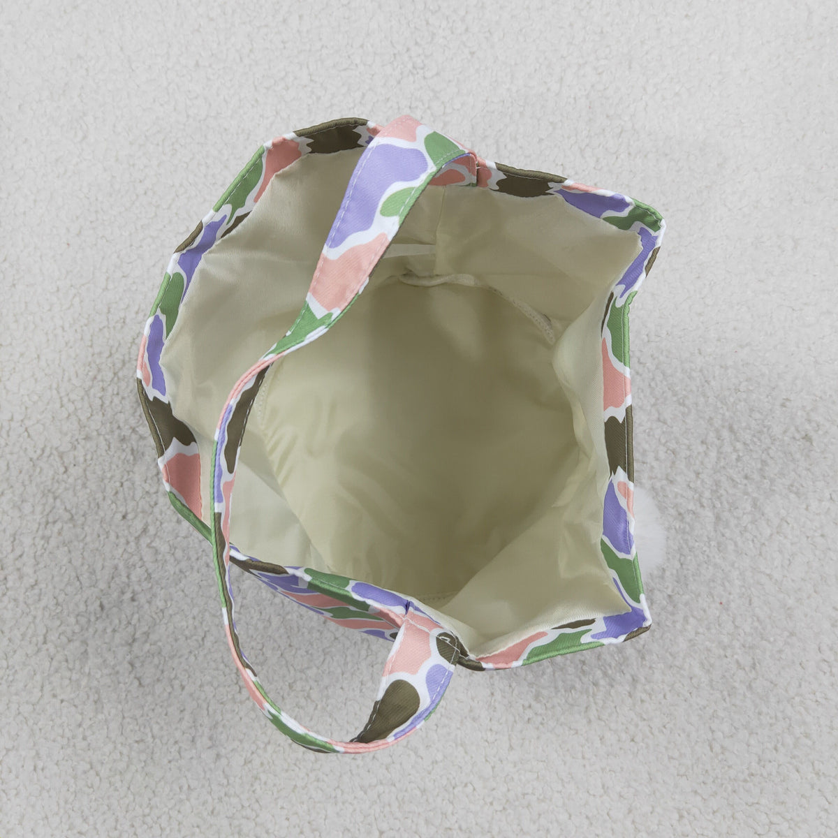camo bunny pattern easter baseket bag
